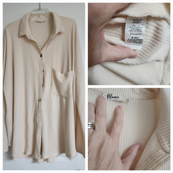 Blumin Tops - Blumin Cream Button-Down Women's Shirt